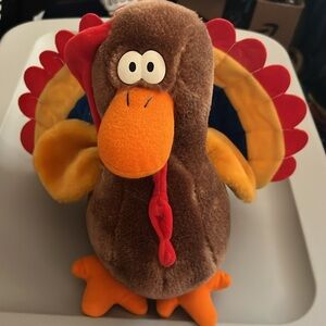 Vintage Fundamental Too Squeezems Plush Stuffed Thanksgiving Tom Turkey